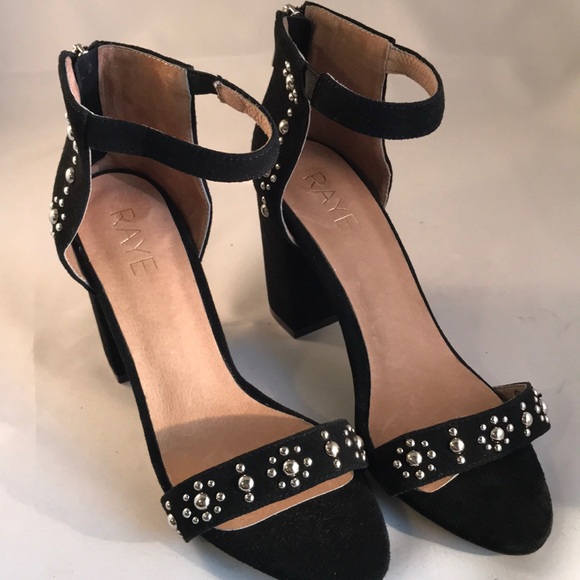 RAYE Black suede studded heels size 37(7) - Picture 5 of 5